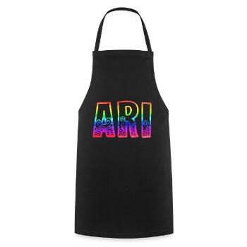 ari rs regenbogen - Kochschürze - Schwarz - Vorne - AI Model Male 185 dark (185cm)