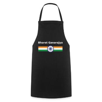 Bharat Ganarajya - Fahne und Wappen - Kochschürze - Schwarz - Vorne - AI Model Male 185 dark (185cm)