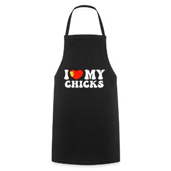 I love My Chicks - Cooking Apron - black - Front - AI Model Male 185 dark (185cm)