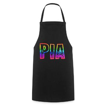 pia rs regenbogen - Kochschürze - Schwarz - Vorne - AI Model Male 185 dark (185cm)