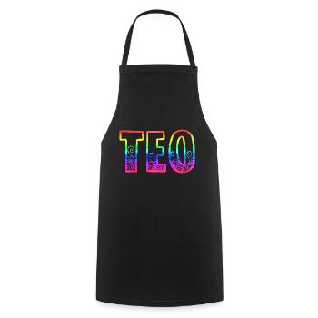 Teo RS Arc-en-ciel - Tablier de cuisine - noir - Devant - AI Model Male 185 dark (185cm)