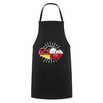 Deutschland Polen Herzen Fußball Länderspiel - Kochschürze - Schwarz - Vorne - AI Model Male 185 dark (185cm)
