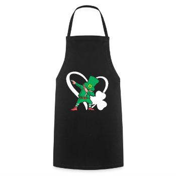 Dabbing St. Patty Kleeblatt Hut Herz - Kochschürze - Schwarz - Vorne - AI Model Male 185 dark (185cm)