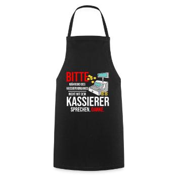 Während Des Kassiervorgangs Nicht Mit Kassierer - Kochschürze - Schwarz - Vorne - AI Model Male 185 dark (185cm)