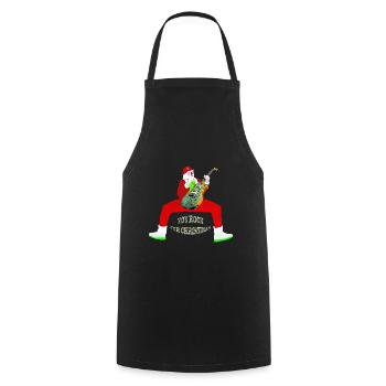père Noël guitariste you rock for christmas - Tablier de cuisine - noir - Devant - AI Model Male 185 dark (185cm)