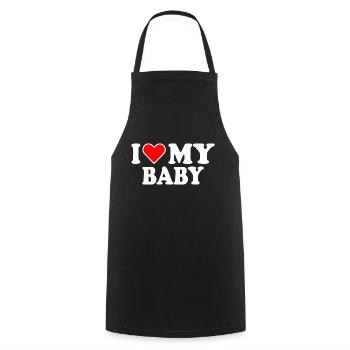 I love my baby - Kochschürze - Schwarz - Vorne - AI Model Male 185 dark (185cm)