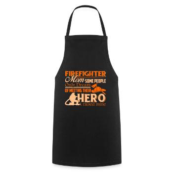 Proud Firefighter Mom - Cooking Apron - black - Front - AI Model Male 185 dark (185cm)