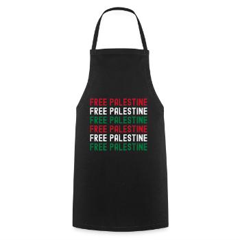 Free Palestine Freedom Palestine - Cooking Apron - black - Front - AI Model Male 185 dark (185cm)