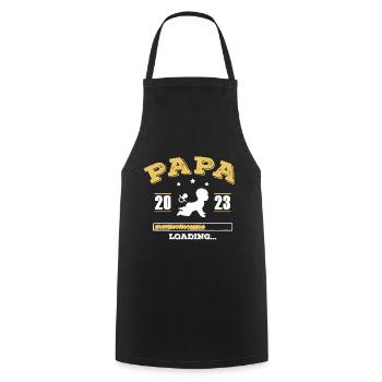 Papa 2023 Loading - Kochschürze - Schwarz - Vorne - AI Model Male 185 dark (185cm)