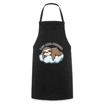 Sleeping Sloth - Cooking Apron - black - Front - AI Model Male 185 dark (185cm)