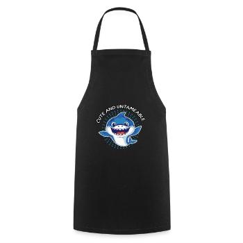 Baby Hai Haie Weißer Hai Meer Geschenk - Kochschürze - Schwarz - Vorne - AI Model Male 185 dark (185cm)