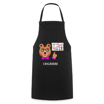 Explainer bear, teacher funny bear intelligent, smart - Cooking Apron - black - Front - AI Model Male 185 dark (185cm)