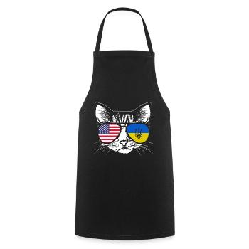 Ukraine Katze Ukraine Amerika Flagge Sonnenbrille - Kochschürze - Schwarz - Vorne - AI Model Male 185 dark (185cm)