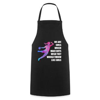 Frauen und Mädchen Handball Geschenkidee - Kochschürze - Schwarz - Vorne - AI Model Male 185 dark (185cm)