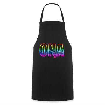 ona rs regenbogen - Kochschürze - Schwarz - Vorne - AI Model Male 185 dark (185cm)