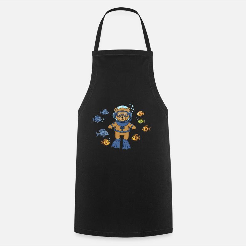 Teddy Bear Plongeur - Tablier de cuisine - noir