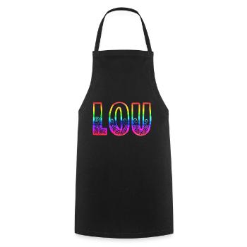 lou rs arc-en-ciel - Tablier de cuisine - noir - Devant - AI Model Male 185 dark (185cm)