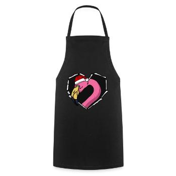 Flamingo crack torn perforated cap heart - Cooking Apron - black - Front - AI Model Male 185 dark (185cm)