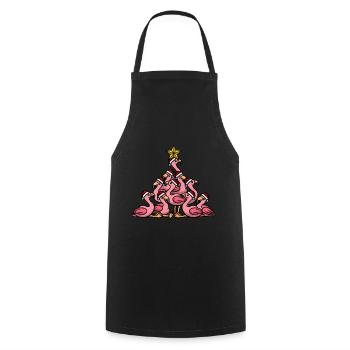 Flamingo Christmas Tree - Cooking Apron - black - Front - AI Model Male 185 dark (185cm)