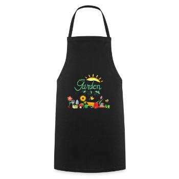 garden, gardener, allotment, flowers, nature, sun - Cooking Apron - black - Front - AI Model Male 185 dark (185cm)