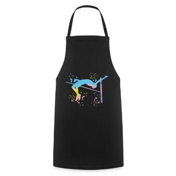 Hochspringer Wasserfarben Hochsprung - Kochschürze - Schwarz - Vorne - AI Model Male 185 dark (185cm)
