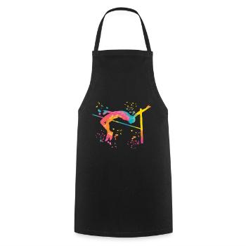 Hochspringer Wasserfarben Hochsprung - Kochschürze - Schwarz - Vorne - AI Model Male 185 dark (185cm)