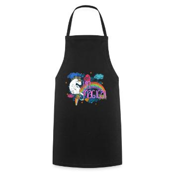 I am Magical Unicorn In Rainbow - Cooking Apron - black - Front - AI Model Male 185 dark (185cm)