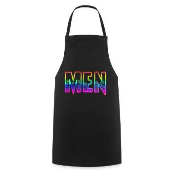 men rs regenbogen - Kochschürze - Schwarz - Vorne - AI Model Male 185 dark (185cm)