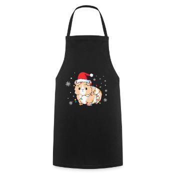 Hamster Christmas - Cooking Apron - black - Front - AI Model Male 185 dark (185cm)