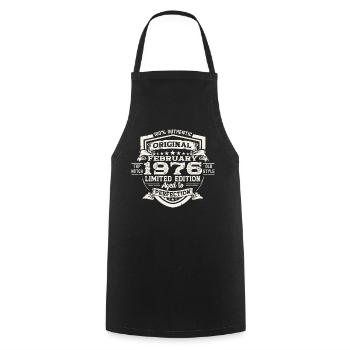 Février né 1976 47ème anniversaire cadeau homme - Tablier de cuisine - noir - Devant - AI Model Male 185 dark (185cm)