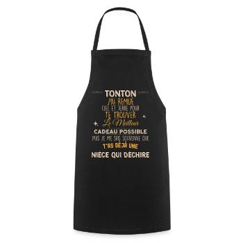 Tonton Humour Super Cadeau Drôle D'une Nièce - Tablier de cuisine - noir - Devant - AI Model Male 185 dark (185cm)