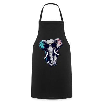 Cool Elephant - Elephant with sunglasses - Cooking Apron - black - Front - AI Model Male 185 dark (185cm)