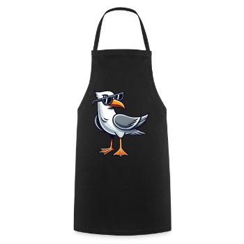 Cool Seagull Coast North Sea Baltic Sea Sunglasses - Cooking Apron - black - Front - AI Model Male 185 dark (185cm)