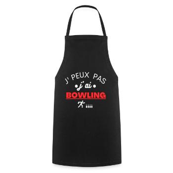 T shirt bowling j peux pas j ai bowling cadeau - Tablier de cuisine - noir - Devant - AI Model Male 185 dark (185cm)
