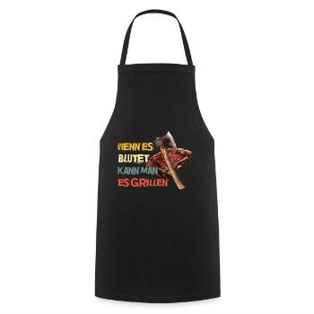 Wenn es blutet kann man es grillen BBQ Grillshirt - Kochschürze - Schwarz - Vorne - AI Model Male 185 dark (185cm)