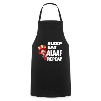 Carnaval Cologne Clown Dormir Manger Alaaf Répéter Drôle - Tablier de cuisine - noir - Devant - AI Model Male 185 dark (185cm)
