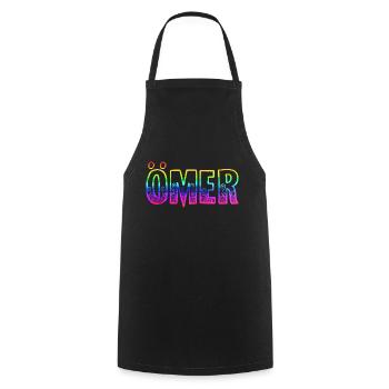 Ömer RS Rainbow - Cooking Apron - black - Front - AI Model Male 185 dark (185cm)