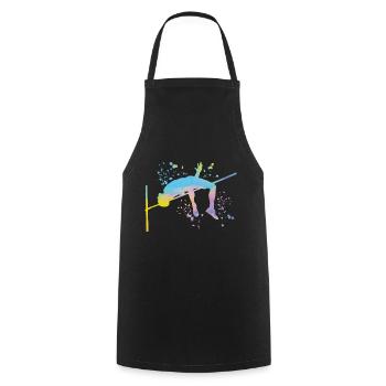 Hochspringer Wasserfarben Hochsprung - Kochschürze - Schwarz - Vorne - AI Model Male 185 dark (185cm)