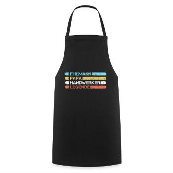 Ehemann, Papa, Handwerker und Legende T-Shirt - Kochschürze - Schwarz - Vorne - AI Model Male 185 dark (185cm)