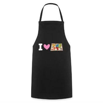 Risiko - I Love, Ich liebe, Herz - Kochschürze - Schwarz - Vorne - AI Model Male 185 dark (185cm)