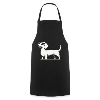 Dachshund with Sunglasses Dachshund Silhouette Dog - Cooking Apron - black - Front - AI Model Male 185 dark (185cm)
