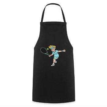 Motif du joueur de tennis pour enfants tennis pour enfants - Tablier de cuisine - noir - Devant - AI Model Male 185 dark (185cm)
