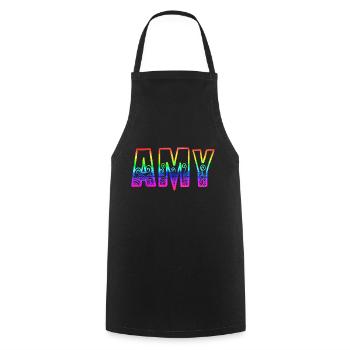 amy rs rainbow - Cooking Apron - black - Front - AI Model Male 185 dark (185cm)