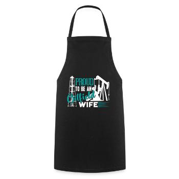 Oilfield Worker Proud To Be An Oilfield Wife - Cooking Apron - black - Front - AI Model Male 185 dark (185cm)