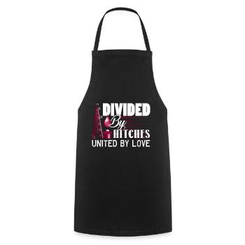 Oilfield Worker Divided By Hitches United By Love - Cooking Apron - black - Front - AI Model Male 185 dark (185cm)