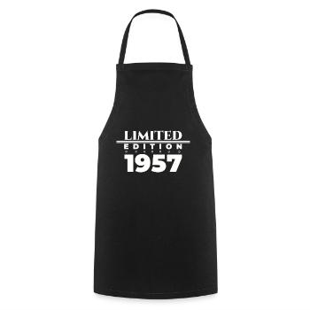 Né en 1957 66ème anniversaire Cadeau homme / femme - Tablier de cuisine - noir - Devant - AI Model Male 185 dark (185cm)