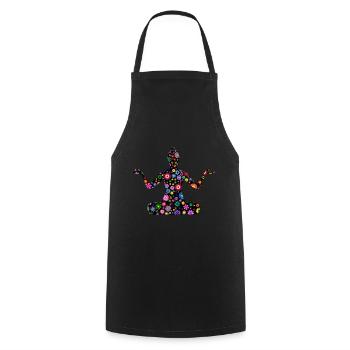 Meditation Yoga Blumenmädchen Yogini Yoga - Kochschürze - Schwarz - Vorne - AI Model Male 185 dark (185cm)
