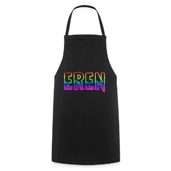 eren rs arc-en-ciel - Tablier de cuisine - noir - Devant - AI Model Male 185 dark (185cm)