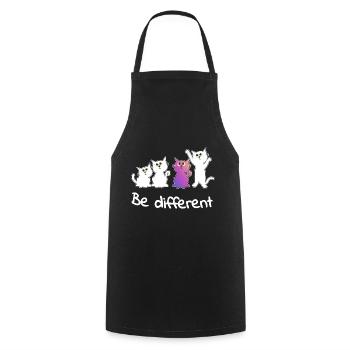 be different Dame Katze Tiere Kätzchen Somme Trend - Kochschürze - Schwarz - Vorne - AI Model Male 185 dark (185cm)