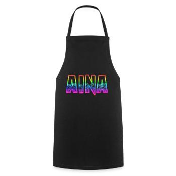 aina rs rainbow - Cooking Apron - black - Front - AI Model Male 185 dark (185cm)
